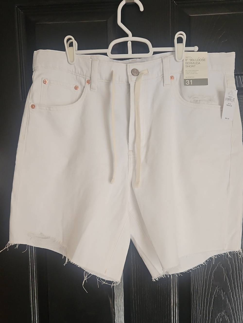 GAP White Women's Bermuda Shorts with Drawstring Waist